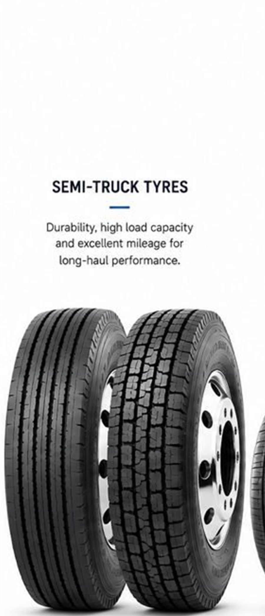 Commercial truck tire category visual